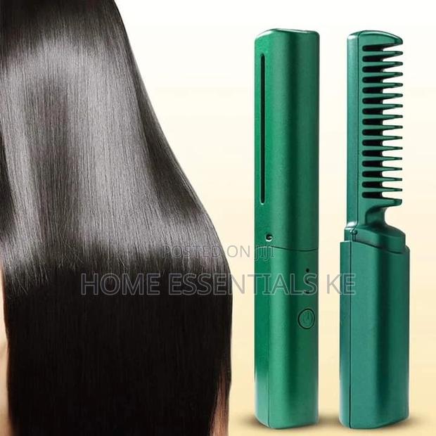 Wireless Hair Straightener Comb Rechargeable Purple, Green - thumbnail 7