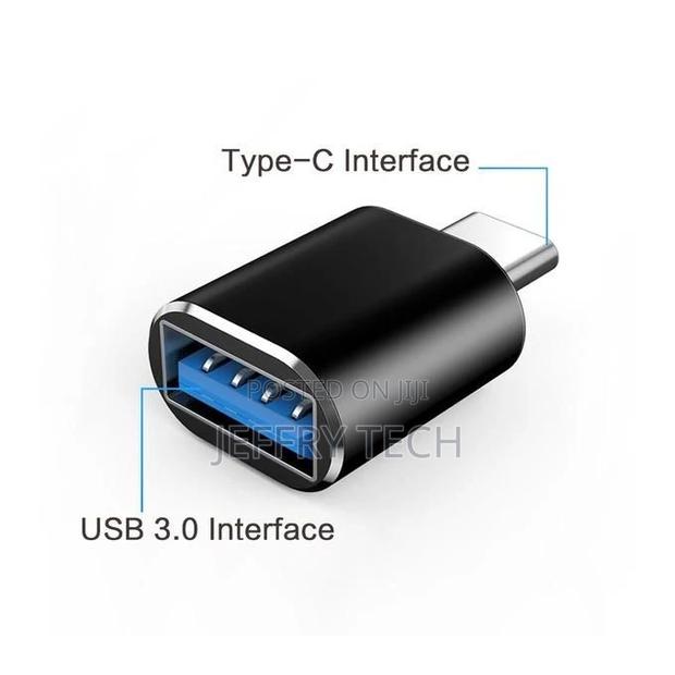 1PC USB to Type C Adapter OTG Converter Black - thumbnail 3