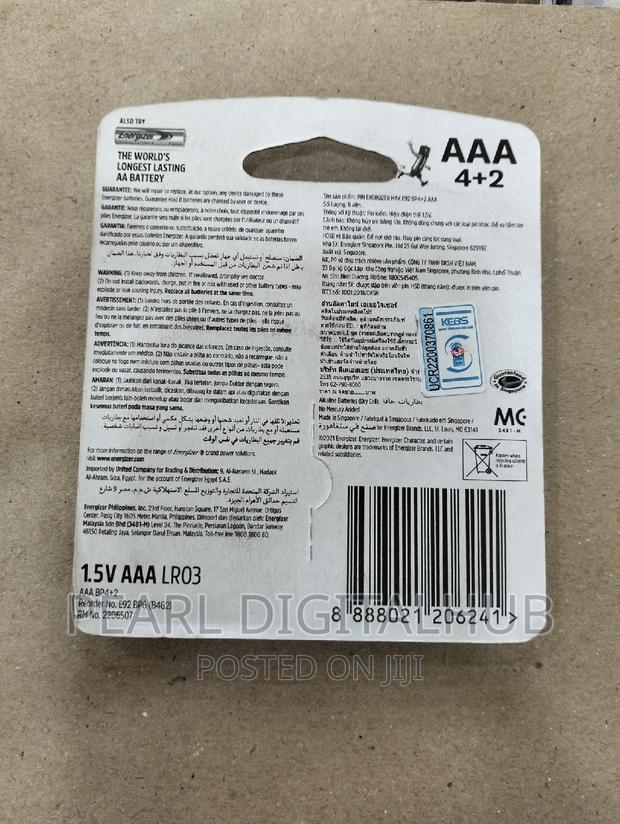AAA 6pack Energizer Alkaline Batteries - thumbnail 2