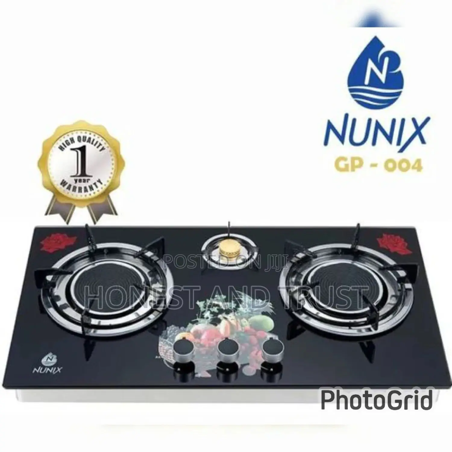 Nunix 3 Burner Glass Top