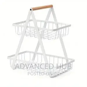 2 Tier Metallic Fruit Rack