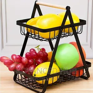 2 Tier Metallic Fruit Rack