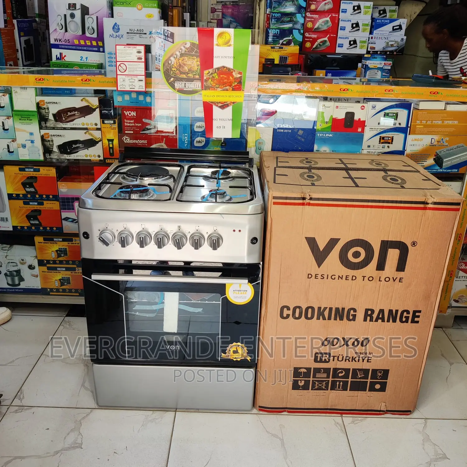 Von Standing Cooker, 60x60 Cm 3 +1 Electric Oven