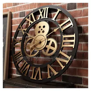 3D Retro Gear Vintage Wall Clocks 