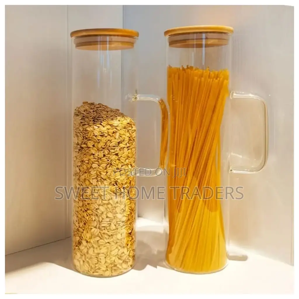 Glass Spaghetti Jar With Bamboo Lid