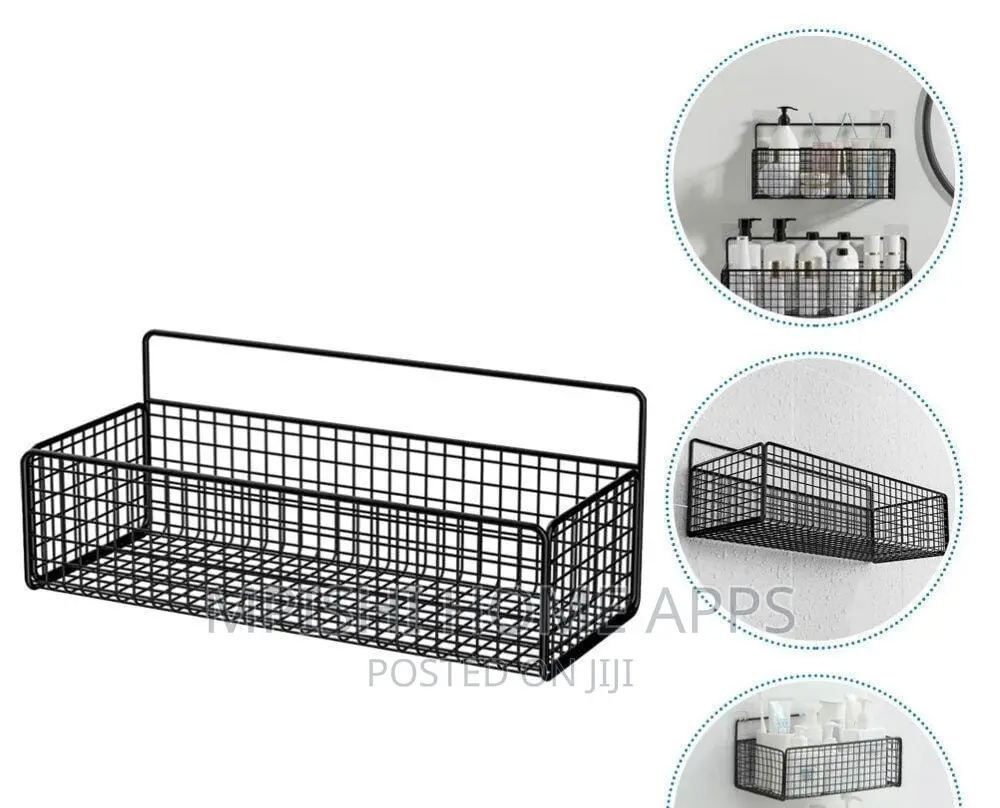 Metallic Rectangular Bathroom Shelf