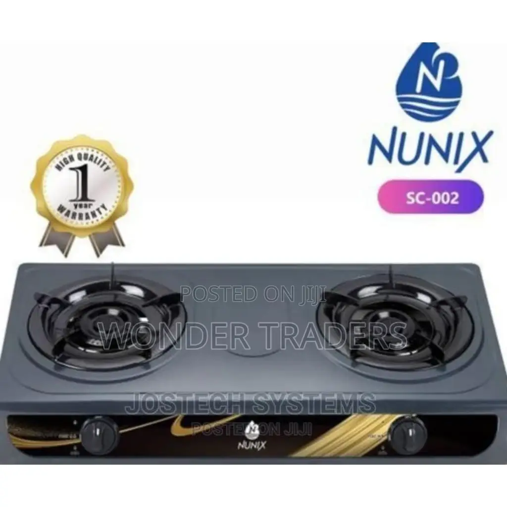Nunix Stainless Steel Black Gas Cooker