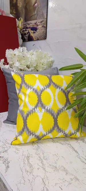 Sofa Cushion Cover Throw Pillow Cover 45 by 45 Grey Mustard