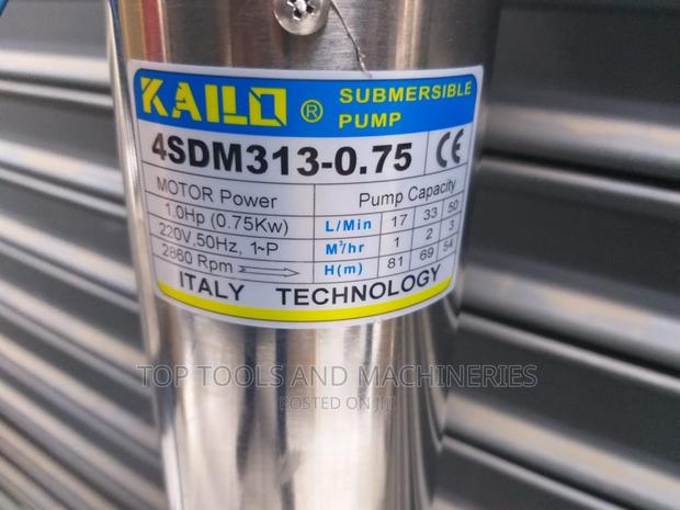Kailo 1hp 0.75kw Submersible Pump 81 MTRS Head - thumbnail 4