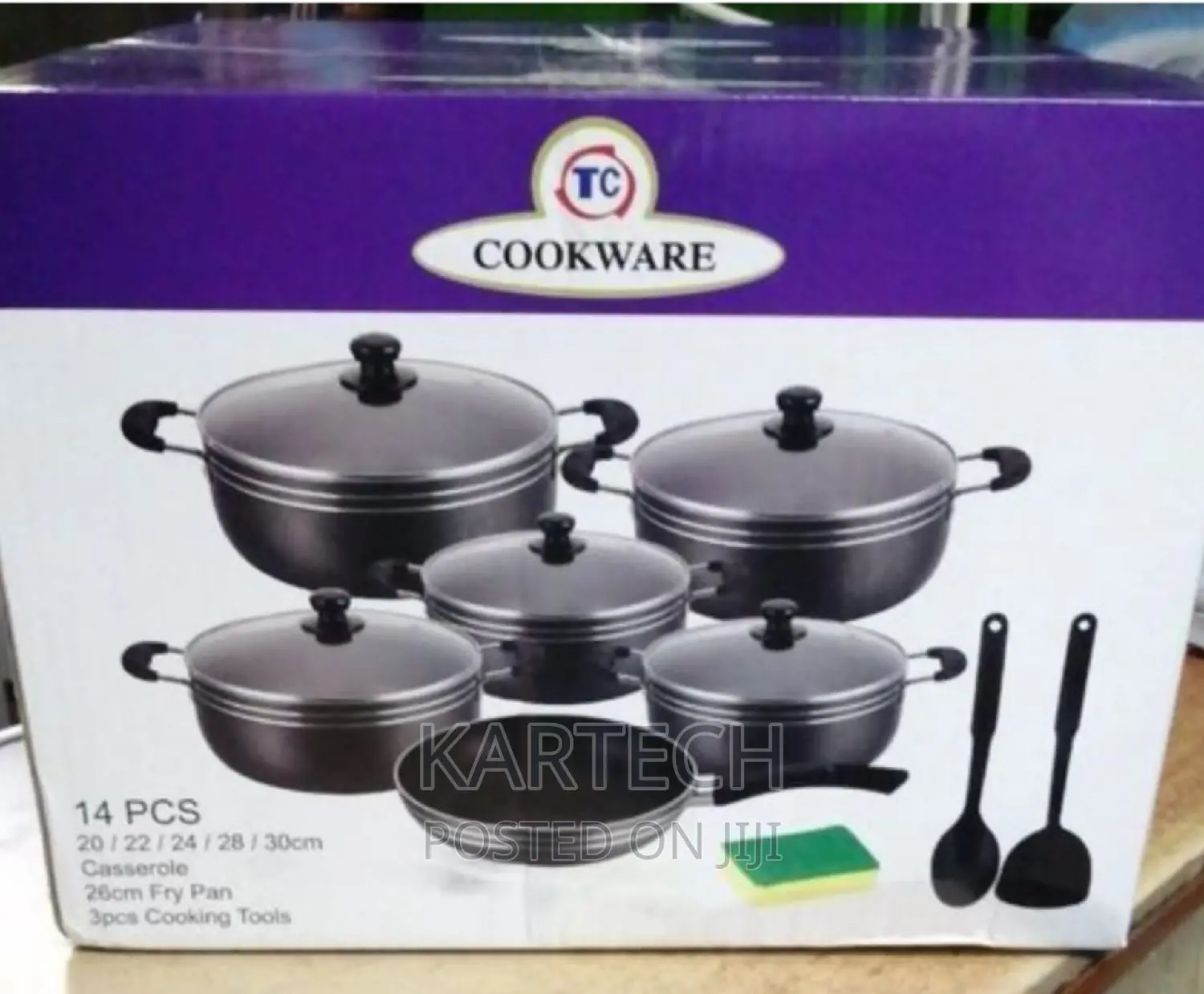 .Tc 14 Pieces Non Stick Black Coated Cooking Pot/Sufuria Set