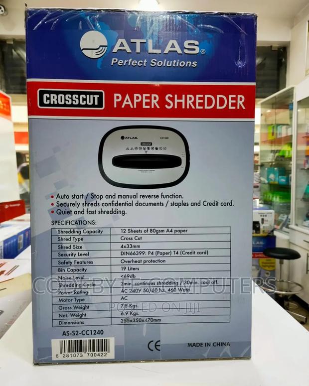 Atlas Cc1240 Shredder 12 Sheets (Cross-Cut) Cc1240 Shredder