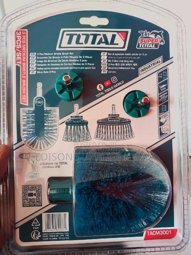 Drill Brush Set 3pcs Total Drill Powered Cleaning Brush Set - thumbnail 2