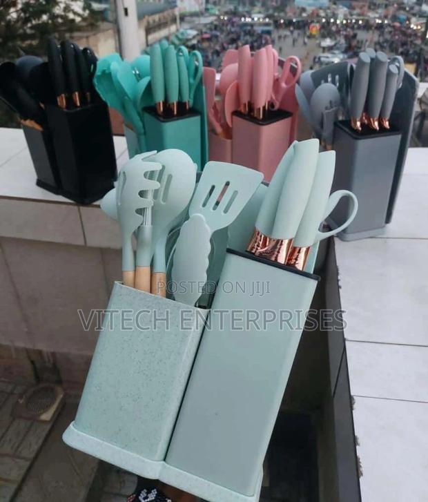 19pc Kitchen Silicone Spoon Set - main view
