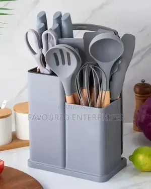 19pc Kitchenware Set/Knife Set+Silicone Spoon Set+Chopping B