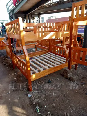 Pure Mahogany Wood Double Decker Bed 4x6 and 31⁄2x6
