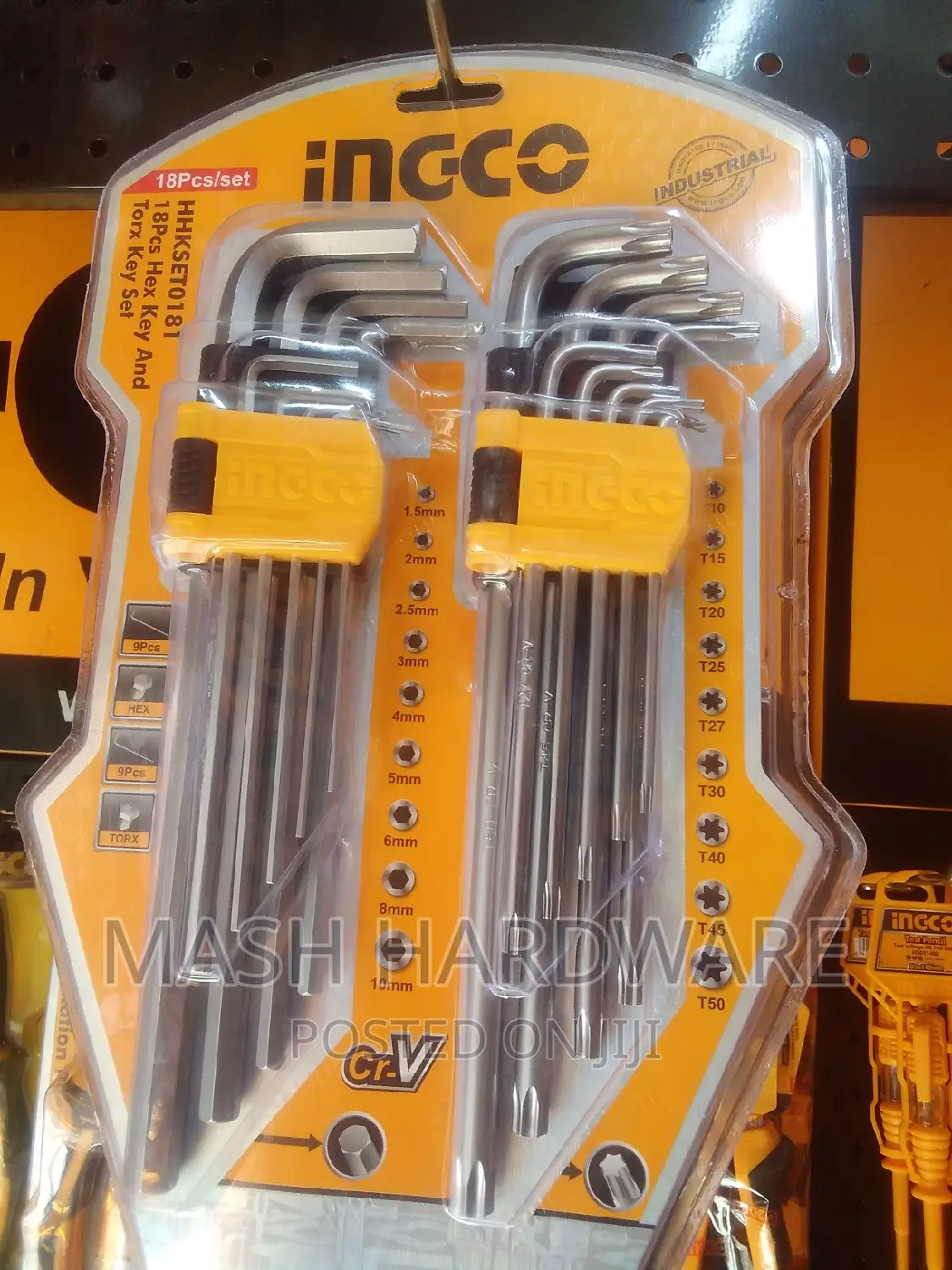 18pcs Hex/Torx Key Set.