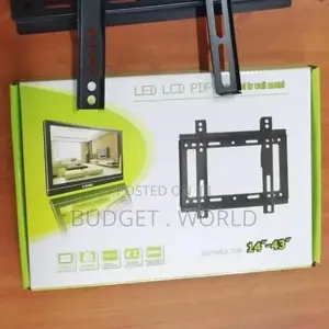 ^Black 14-43 Inch Fixed Wall Mount Stand, LED TV