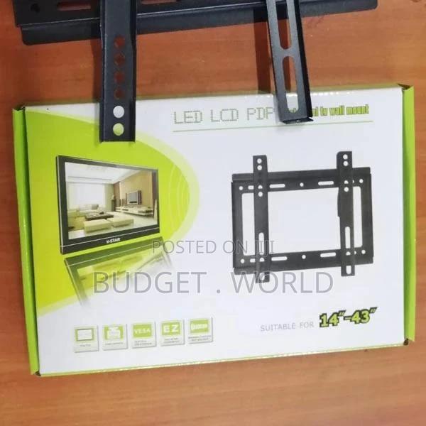 ^Black 14-43 Inch Fixed Wall Mount Stand, LED TV