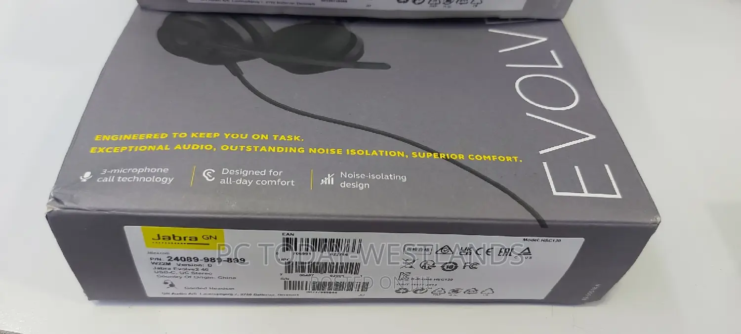 Jabra Evolve2 40 Stereo Wired on-Ear Headset Black USB-C