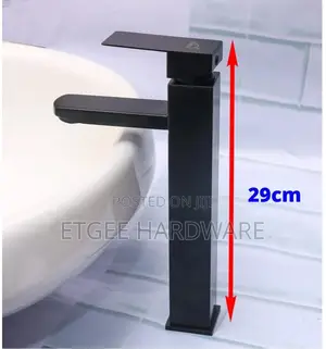 Long Neck Basin Tap Black