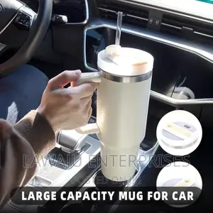 Brown Insulated Stanley Travel Mug With Handle