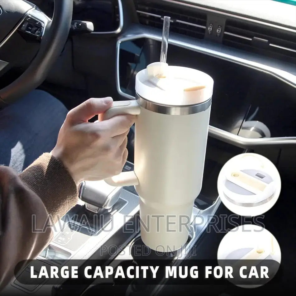 Brown Insulated Stanley Travel Mug With Handle