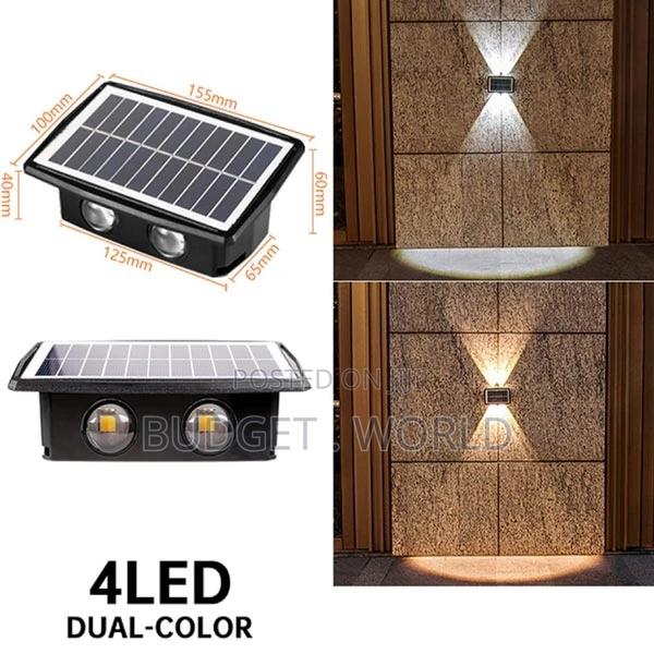 Solar Fence Lights Outdoor Solar Powered Wall Lamp 4 Led