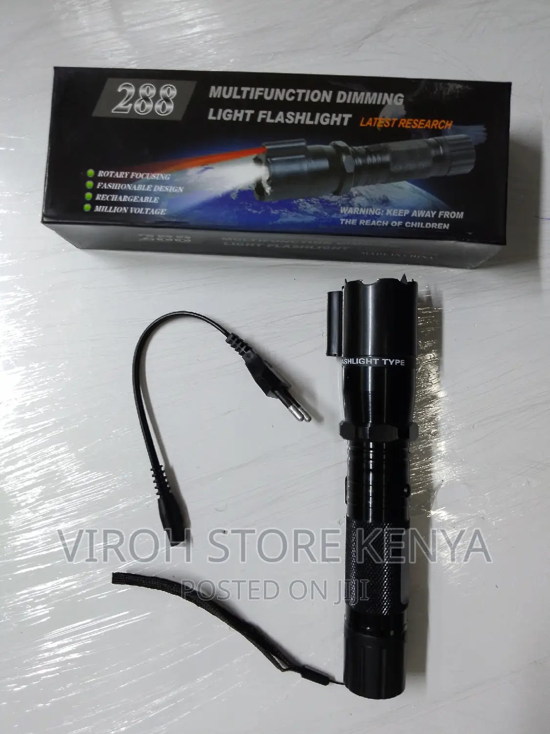 288 Dimming Multifunctional Flashlight 10000 Volts