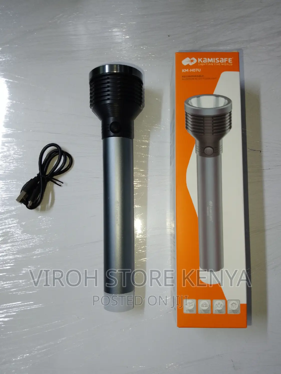 Kamisafe Flashlight Torch Aluminum Rechargeable LED Torch