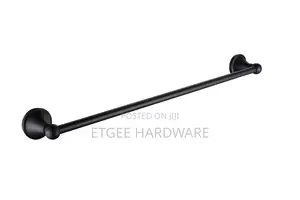 Black Single Towel Holder Rail 6100