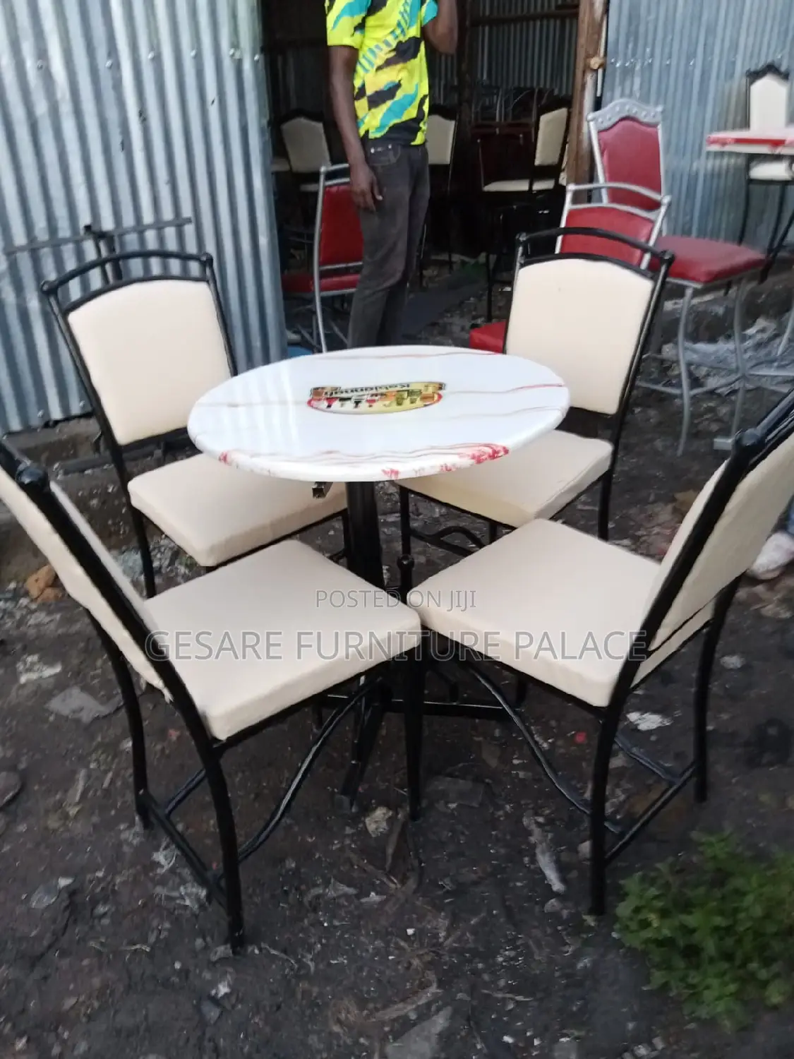 4 Hotel/ Bar Chairs With One Table