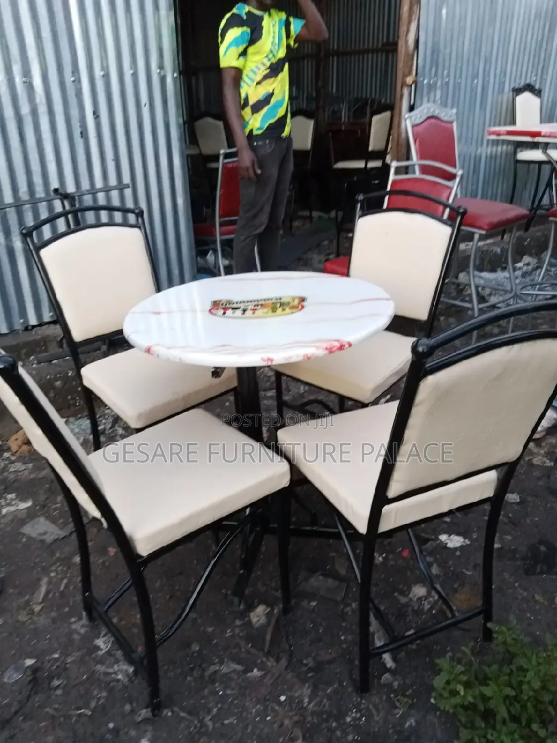 4 Hotel/ Bar Chairs With One Table