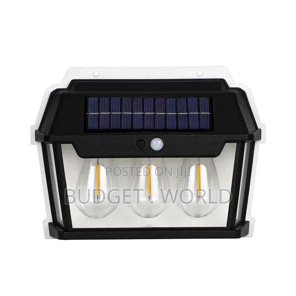 Solar Powered Wall Lamp 3 Bulb Wide Angle Solar Lights - main view