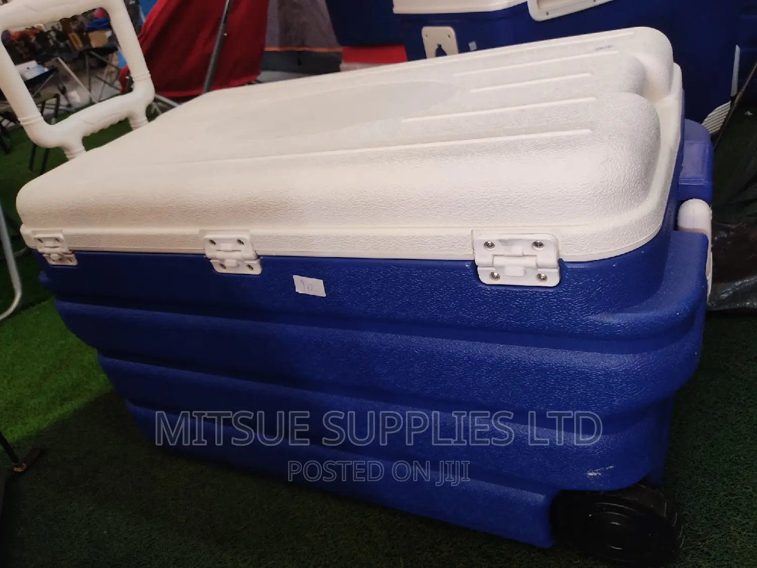 Cooler Box 90L Blue Black With Wheels