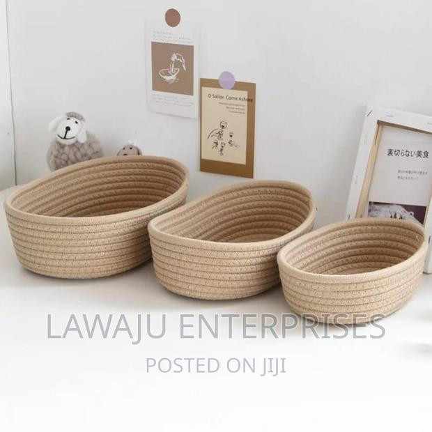 Beige Wooven Storage Baskets
