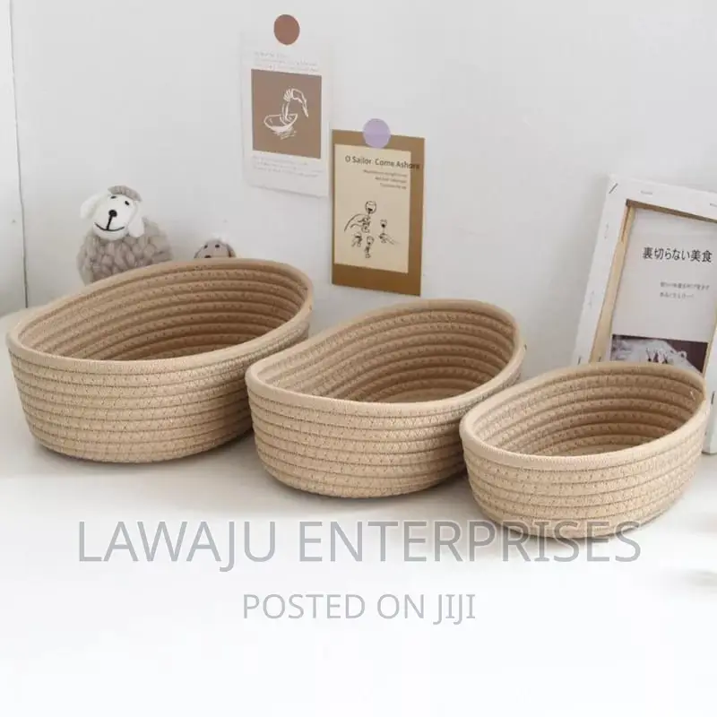 Beige Wooven Storage Baskets