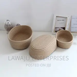 Beige Wooven Storage Baskets