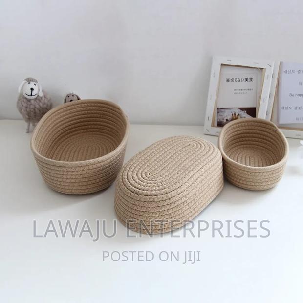 Beige Wooven Storage Baskets - thumbnail 3