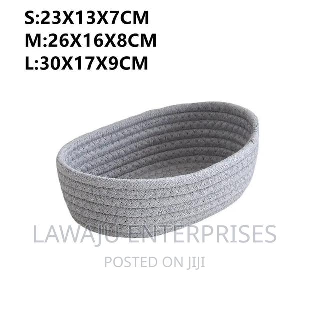 Grey Wooven Storage Baskets - thumbnail 3