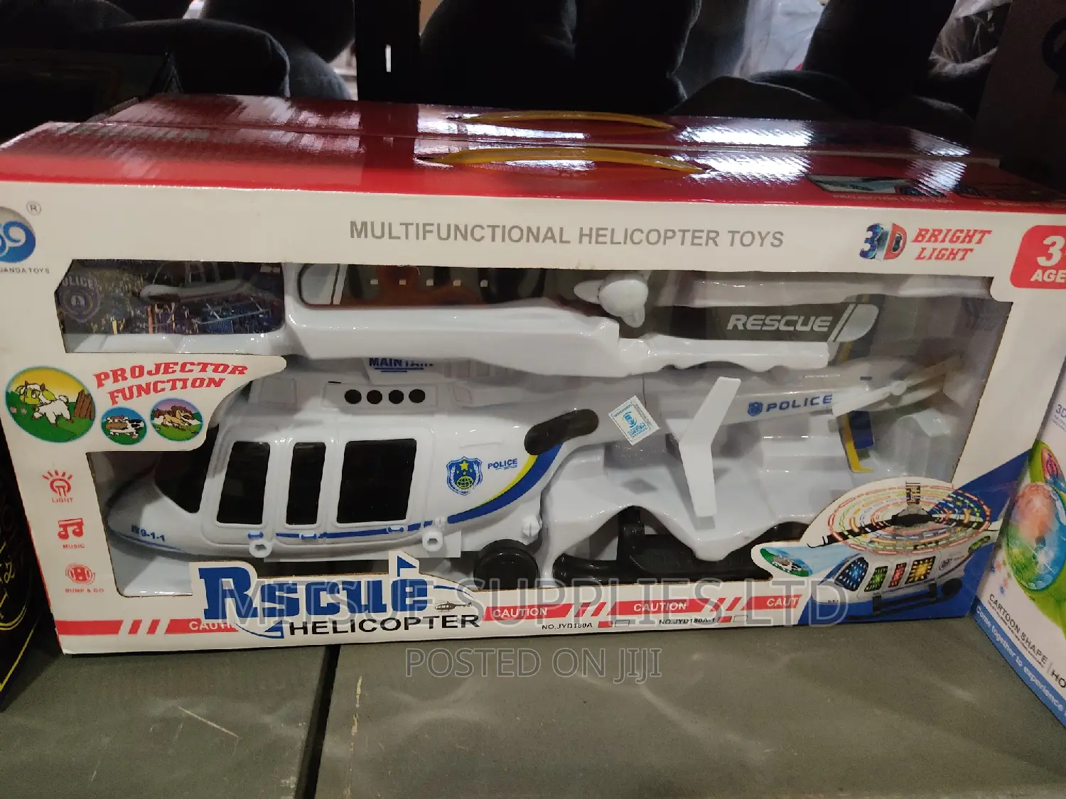 Toy Rescue Helicopter With 3D Lights -42x21x10cm