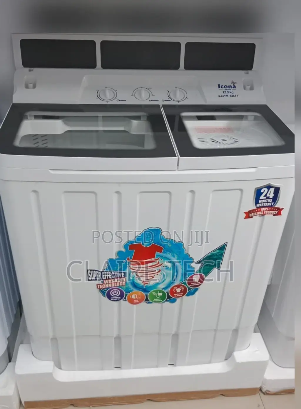 Icona Twin Tub Top Load 12.5 Kg Washing Machine