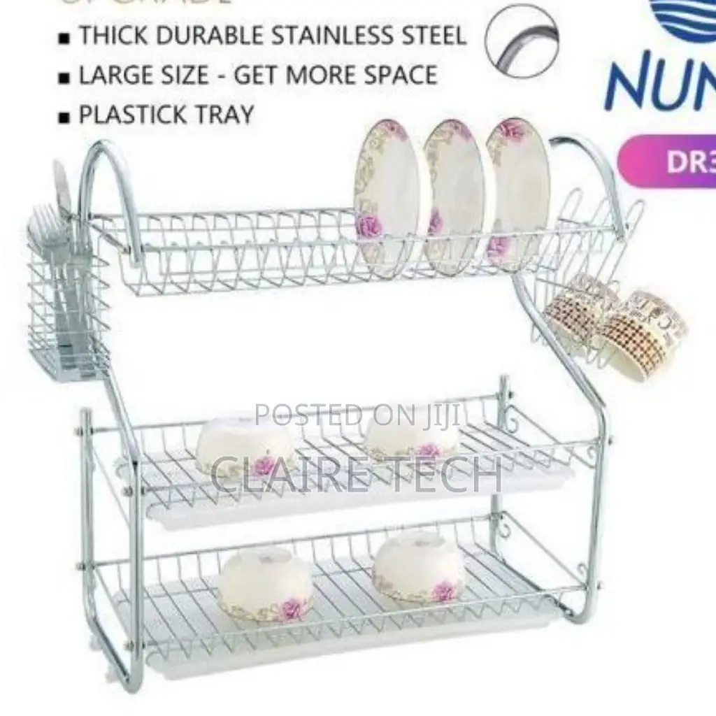 Nunix Dish Rack 3 Tier Drain Board DR3S