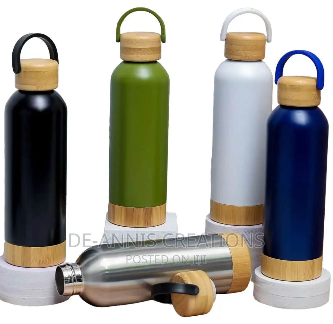 500ml Bamboo Thermal Bottle With Lid Bottom