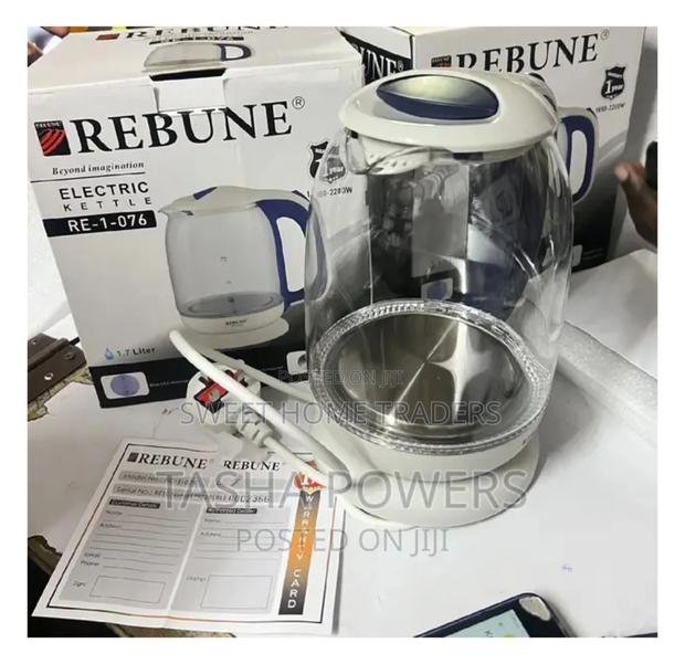 Clear Glass Rebune Kettle 1.7 LTRS Illuniniting