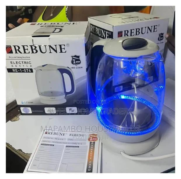 Glass Rebune Kettle 1.7 LTRS Illuniniting Warranty 1 Year ,