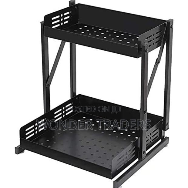 2tier Multifunctional Foldable Kitchen Spice ,Storage Rack.