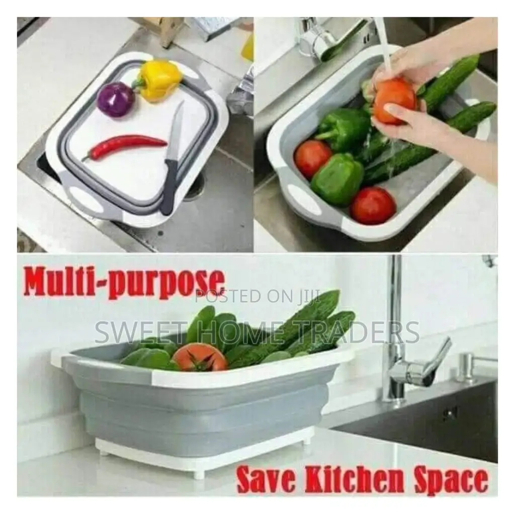 Collapsible Foldable Chopping Board, Trough and Drainer 