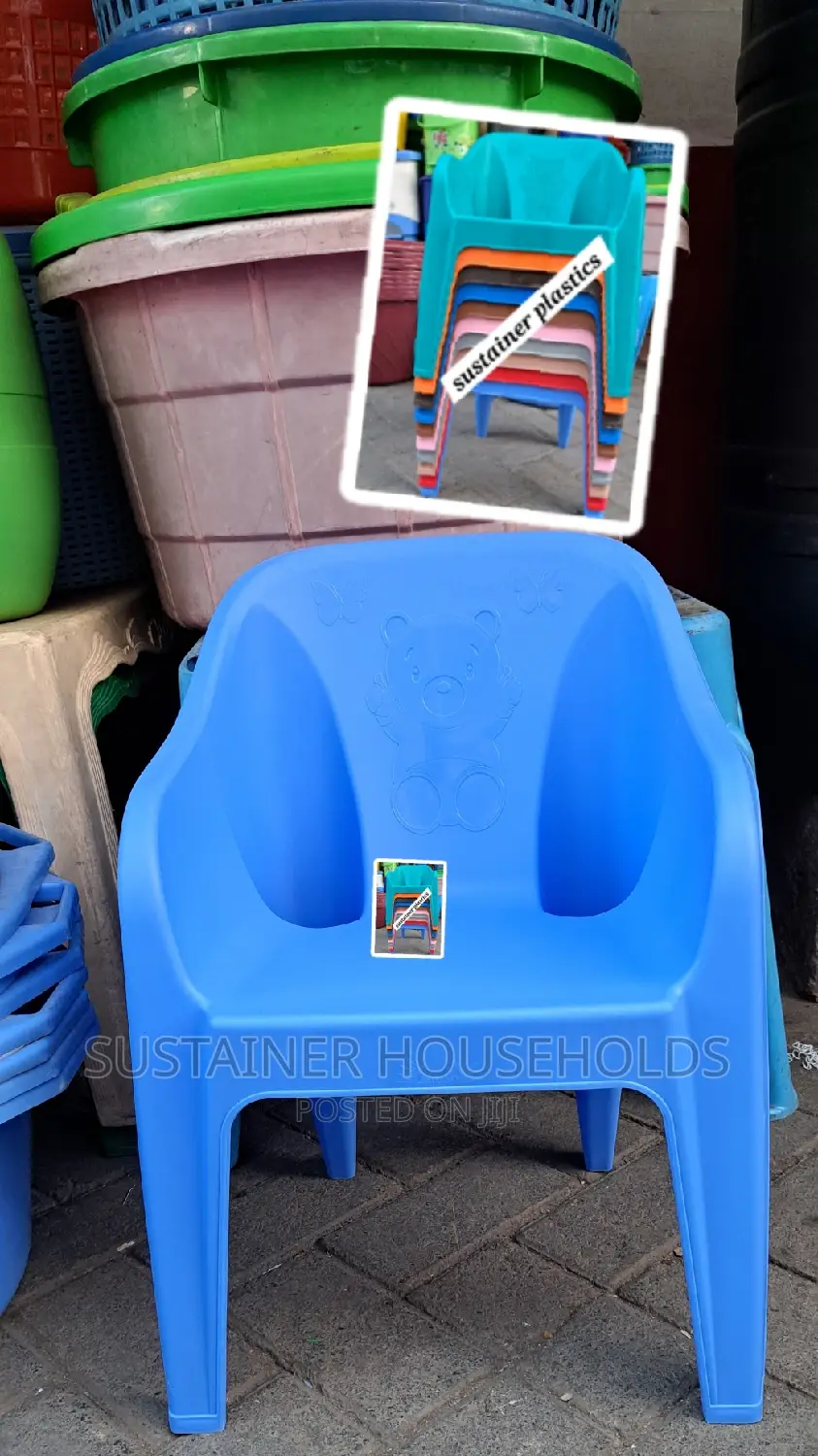 Baby Blue Children Plastic Chairs