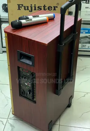 Fujister F-605 Speaker Powered With Two Wireless Microphone