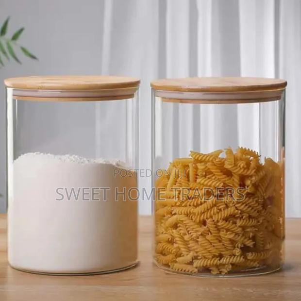 Large Capacity Glass Storage Containers With Bamboo Lids - main view